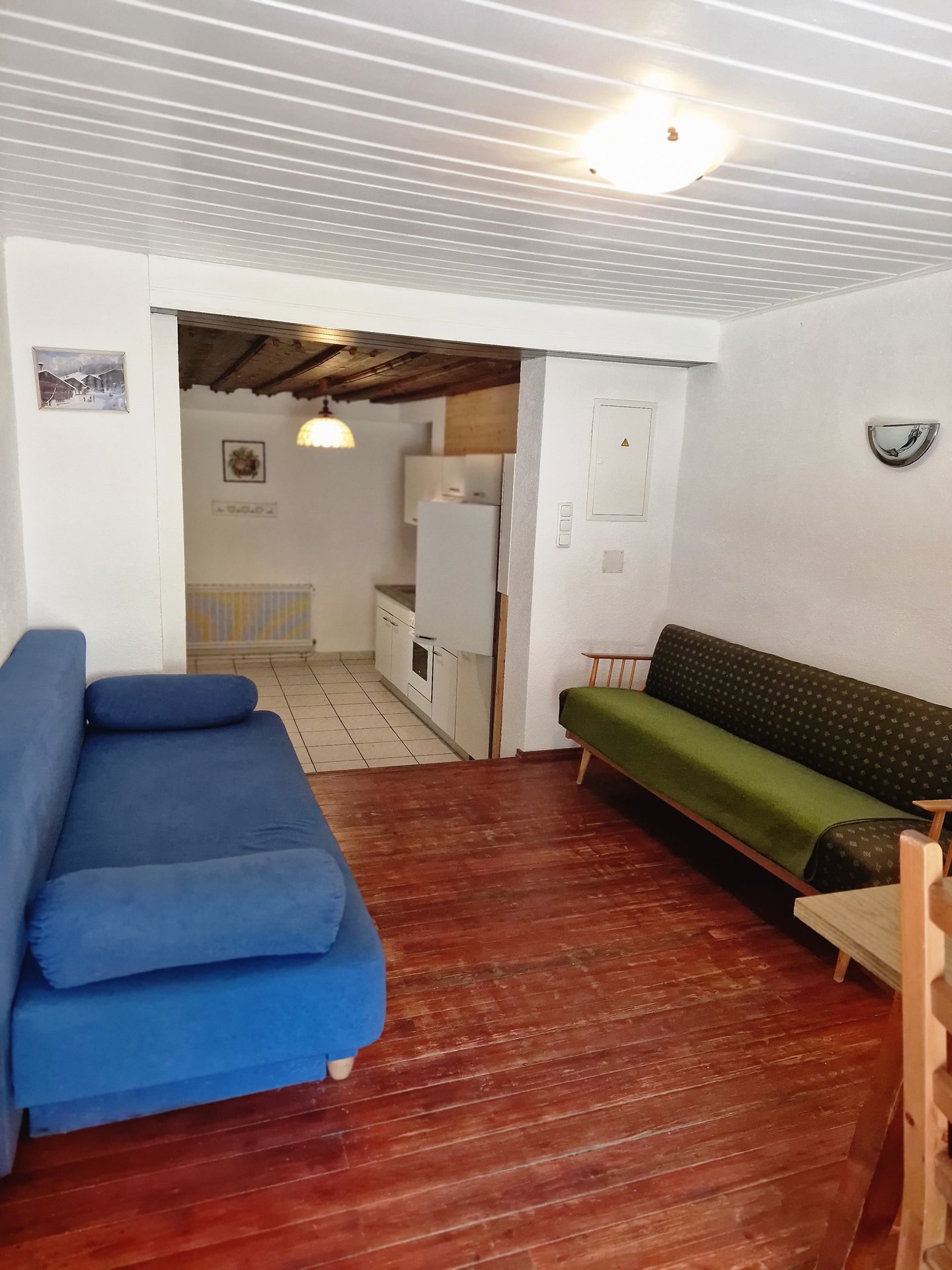 Zaunerhof Apartment 5 - Authentic living room with wooden ceiling